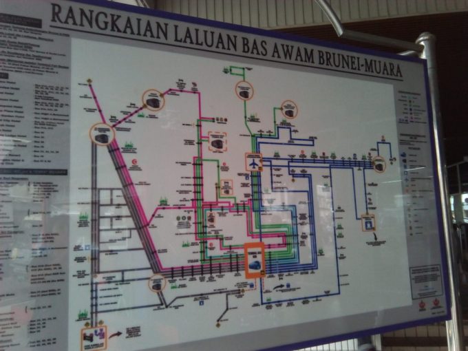 ブルネイのバス路線図