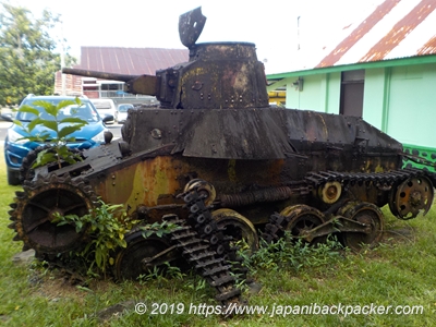 ポンペイ観光局の旧日本軍戦車