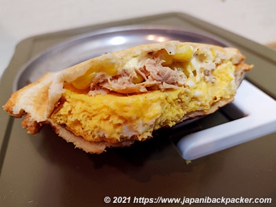 玉子焼きツナコーンマヨホットサンド