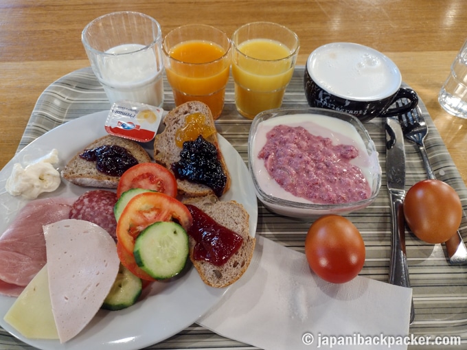 チューリッヒ ユース ホステルの朝食
