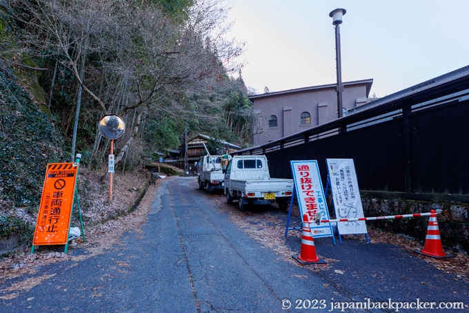 妻籠宿の工事