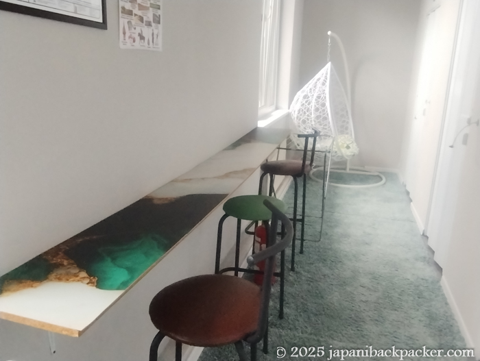 Center Capsule Hostelのカウンター