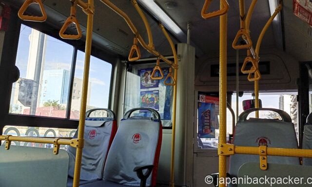ウランバートルの路線バス車内